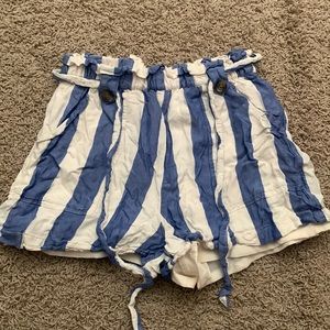 Blue and White Striped America Eagle Shorts